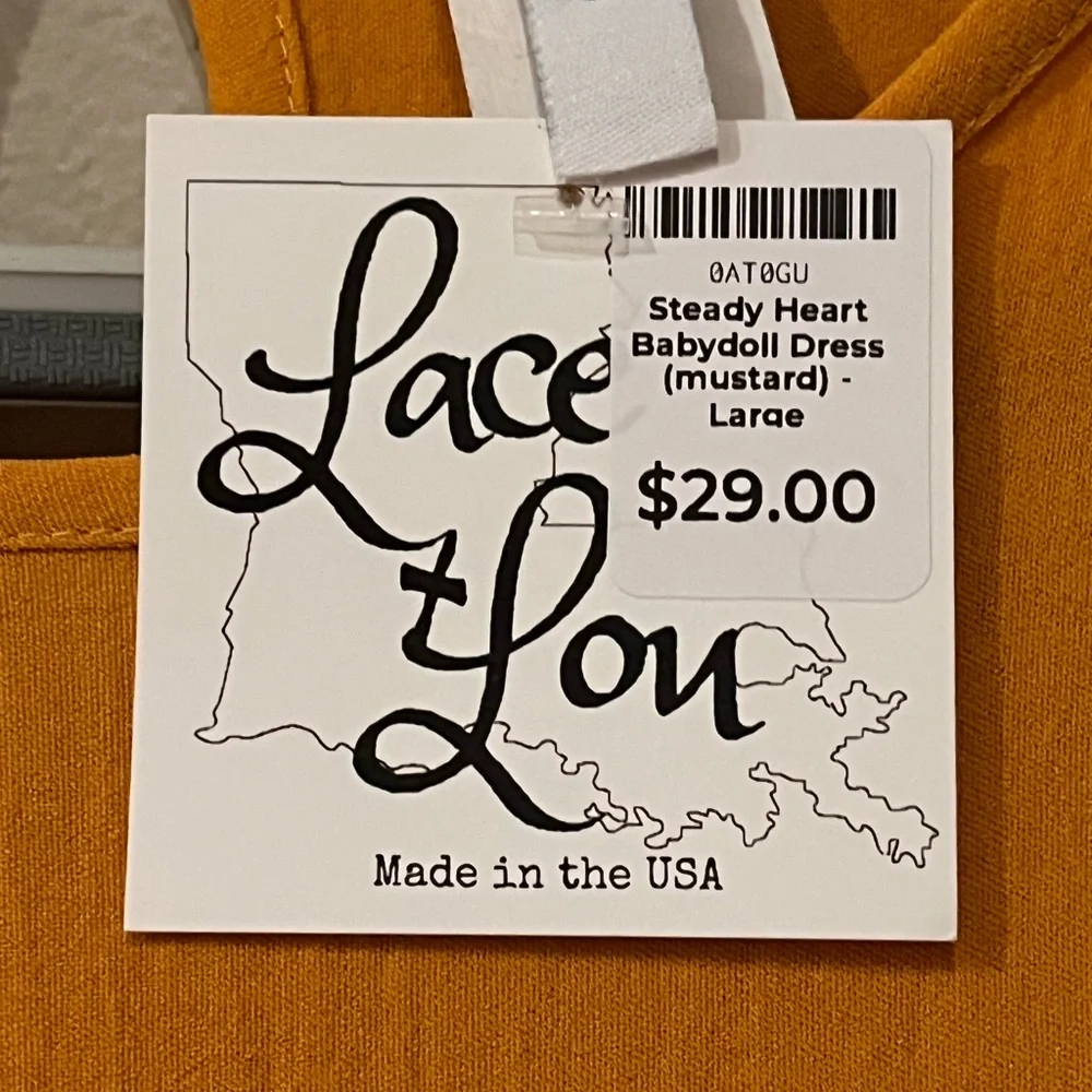 NWT Mustard colored babydoll dress with pockets comfy - Picture 5 of 7